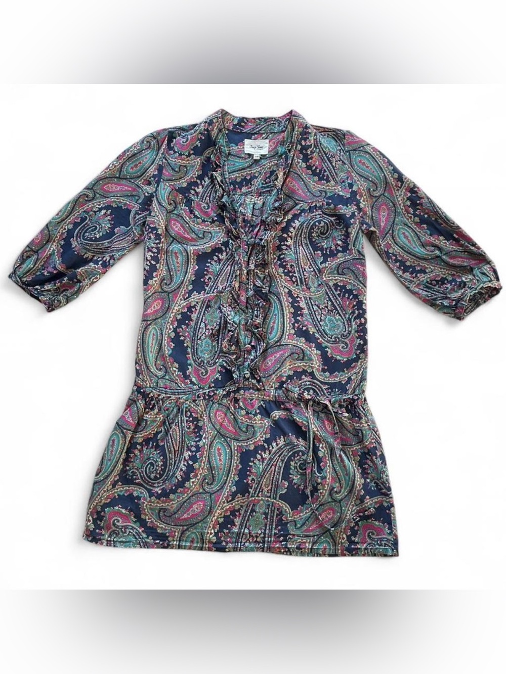 OASIS UK Drop Waist Paisley Tunic / Mini Dress | 10 | Multicolor